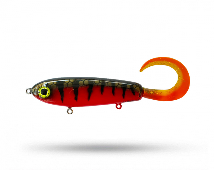 AH Baits Jerk Tail - Red Tiger i gruppen Fiskedrag / Tailbeten hos Örebro Fiske & Outdoor AB (AH Jerk Tail -Red Tiger)